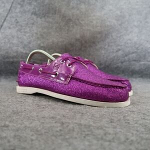 Sperry Boat Shoes Youth 6 Slip On Moc Toe Top Sider Authentic Original Purple